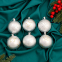 Набор новогодних елочных шаров "Волшебная ночь", серебро
