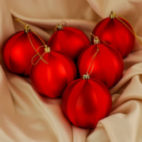 РАСПРОДАЖА! Набор новогодних елочных шаров "Бархат", красный