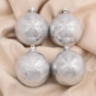 Набор новогодних елочных шаров  "Морозные снежинки" серебро