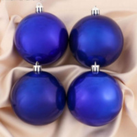 Набор новогодних елочных шаров "Глянец", синий
