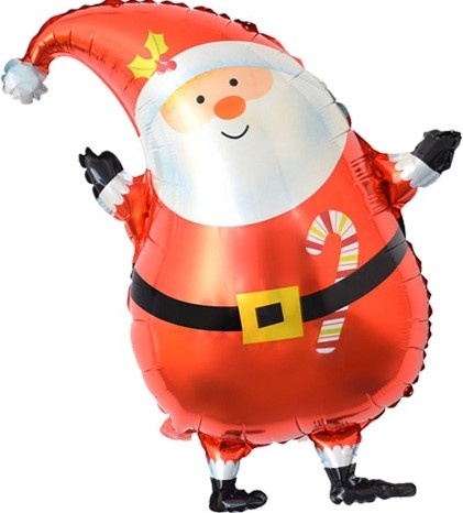 Шар с клапаном  Мини-фигура, Дед Мороз в красном колпачке