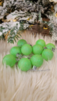 Набор новогодних елочных шаров с глиттером, Зеленые