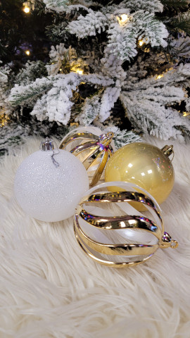 Набор новогодних елочных шаров 3 дизайна, Рождественские шары
