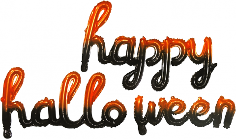 Набор шаров-букв Мини-Надпись "Happy Halloween", Черный/Оранжевый