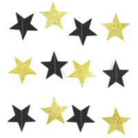 Гирлянда-подвеска Звезда, Черный/Золото, с блестками