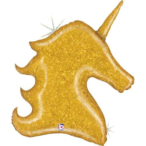 РАСПРОДАЖА! Фигура Голова единорога Золотой глиттер / Gold Glitter Unicorn