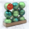 РАСПРОДАЖА! Набор новогодних елочных шаров "Цветочный орнамент" зелёный
