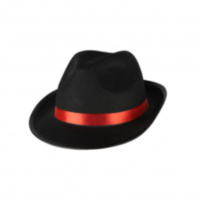 Шляпа Мафиози, фетр, Черный/Красный