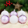 Набор новогодних елочных шаров "Цветочная снежинка" сиренево-белый