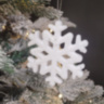 Набор новогодних елочных игрушек Снежинка Белая с глиттером