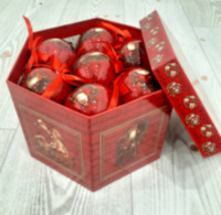 Новогодний набор Елочных шаров Merry Christmas с Дедом Морозом, Ноты