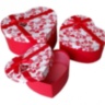 Коробка Сердце "С любовью. Сердца" Красный с бантом