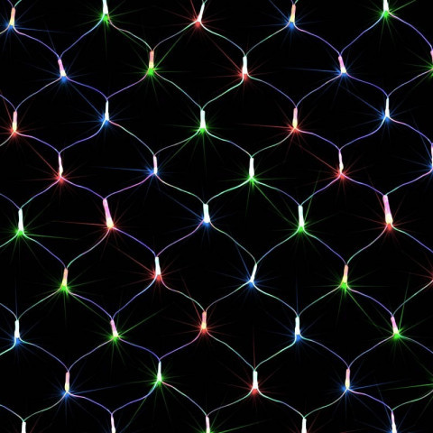 Новогодняя светодиодная гирлянда штора-сетка разноцвет