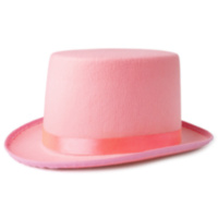 Шляпа Цилиндр, фетр, Розовый