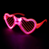 Светодиодные очки, Сердца в полоску, Розовый