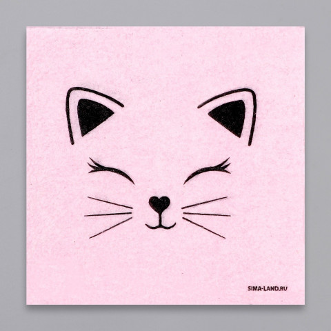 Салфетки бумажные "Кошечка", розовый