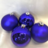 Набор новогодних елочных шаров 2 дизайна, Синий (матовый, глянец)